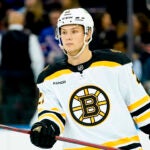Boston Bruins right wing Fabian Lysell (21) skates during a preseason NHL hockey game against the New York Rangers, Wednesday, Oct. 5, 2022, in New York. The Bruins won 5-4.