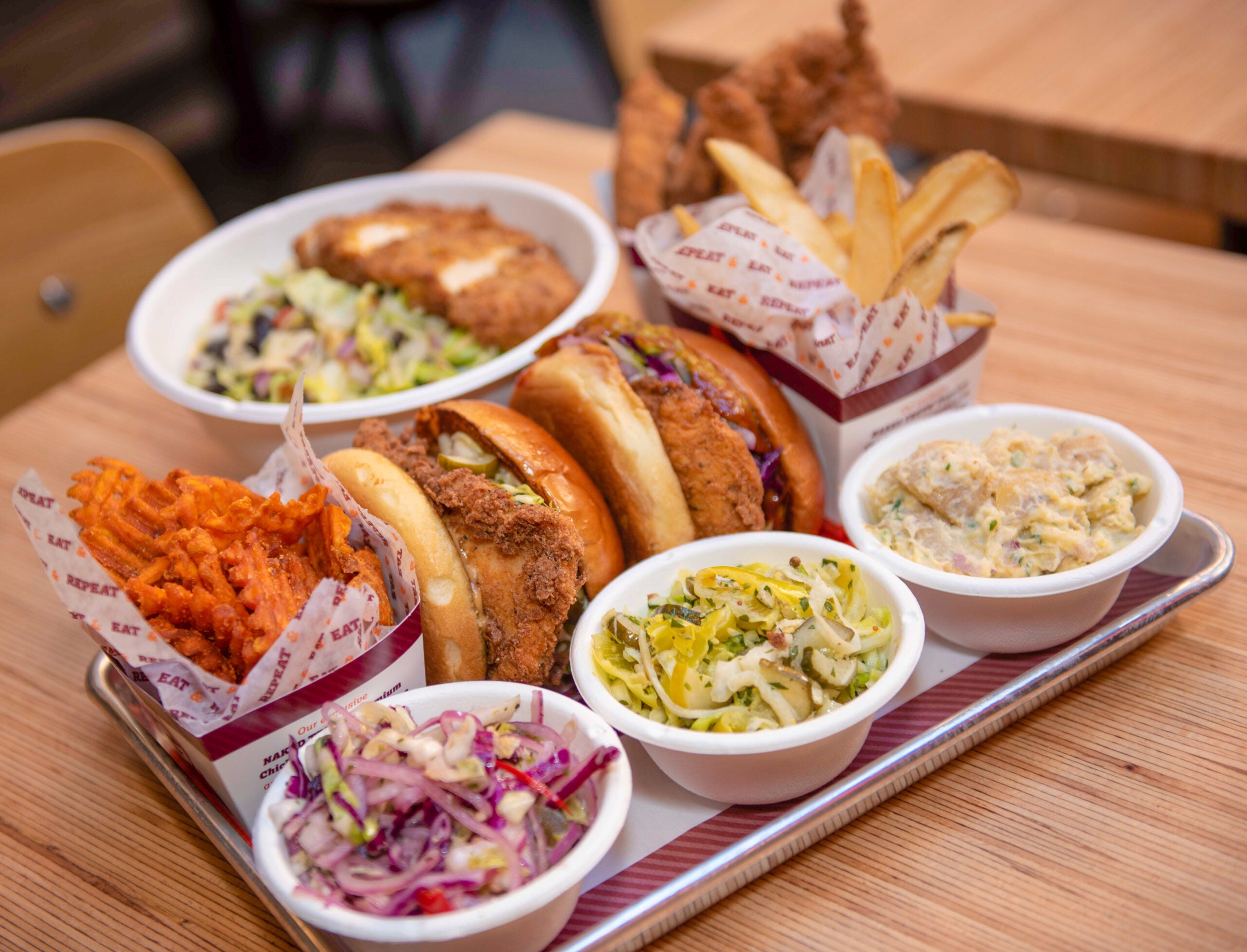 Crispy chicken sandwiches