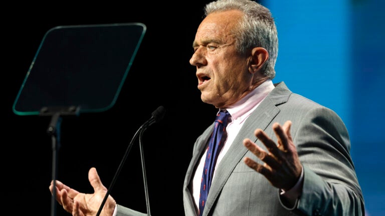 Independent presidential candidate Robert F. Kennedy Jr. delivers a keynote speech at the FreedomFest Vegas event Friday, July 12, 2024, in Las Vegas.