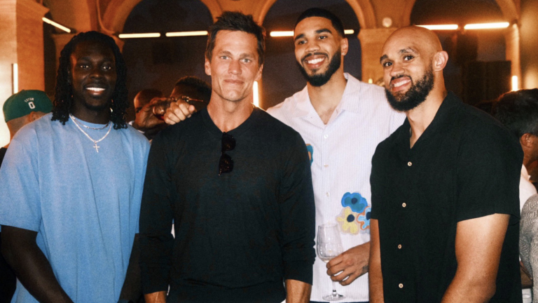 Tom Brady met with Jayson Tatum, Jrue Holiday, and Derrick White in Paris.